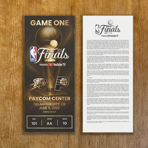 2025 NBA FINALS Thunder vs Pacers Replica Customizable Ticket Stub Any Seat/Game - Picture 1 of 4