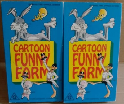 Cartoon Funny Farm VHS x2 PAL classic Warner Bugs Bunny Daffy Duck Porky Pig - Image 1 of 4