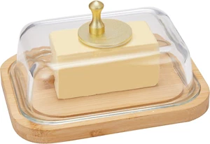Glass Butter Dish with Lid for Countertop and Refrigerator, Extra Large Butter K - Picture 1 of 12
