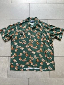 Vintage Polo Ralph Lauren Loop Camp Kragen Rayon All Over Print Knopf Hemd XL - Bild 1 von 22