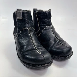 Josef Seibel Mujer 38 Cuero Negro Pull On Chelsea Botines - Imagen 1 de 12
