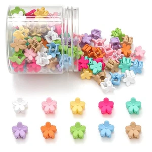 100 Pcs Colorful Mini Flower Hair Claw Clips Cute Toddler Girls Accessories - Picture 1 of 6