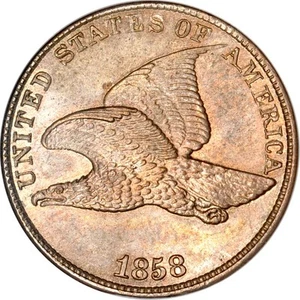 1858 1C Large Letters Low Leaves Snow-6 Flying Eagle Cent NGC MS64 (PHOTO SEA... - Picture 1 of 5