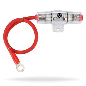 8 Stärke AWG 1 Fuß Stromkabel mit 100 AGU Amp Sicherungshalter - 99,9 % sauerstofffrei C... - Bild 1 von 6