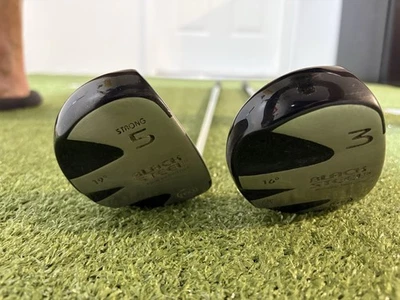 MG Black Steel 16° 3 & 19° 5 Fairway Wood Set  MC-60 Graphite Gold Reg Flex w HC - Image 1 of 4