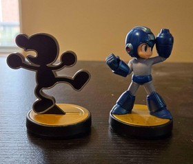 Mega Man and Mr. Game And Watch Amiibo Lot Super Smash Bros. Series 