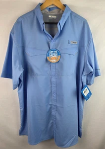 Columbia PFG Men's Shirt Size XL Blue Omni-Shade Short Sleeve Vented Top UPF 40 - Picture 1 of 10