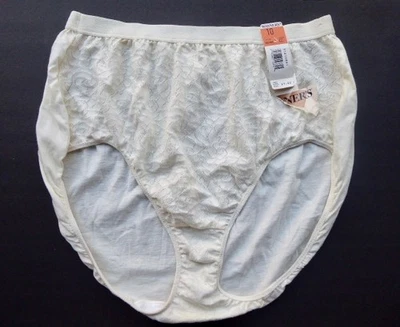 NWT Vintage Warner's Hi-Cut Cotton Charmers Size 10 Granny Sissy Panties Lace - Image 1 of 4