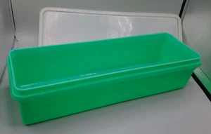 Vintage Tupperware Gemüse Selleriebehälter grün Jadeit mit Deckel und Tablett - Bild 1 von 18