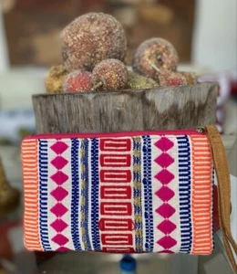 Women's bags wristlet clutch Multicolor Cotton Medium - Picture 1 of 9