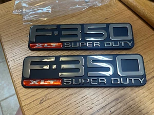 Fits 97-03 1997-2003 Ford Truck F350 XLT Superduty Emblems pair - Picture 1 of 3