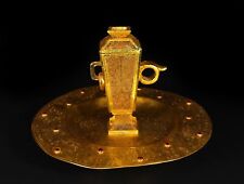 10.4" Rare China collection Tang dynasty Gilding Coloured glaze cup