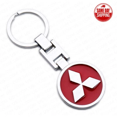 For Mitsubishi 3D Logo Sport Alloy Car Home Key Keychain Ring Decoration Gift - Image 1 of 4