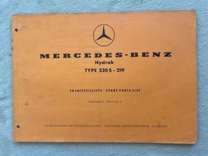 Mercedes Benz Type 220S - 219 Spare Parts List - Edition A (1957) - Bild 1 von 22