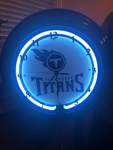 Tennessee Titans Football Neon Clock  Man Cave Father’s Day NFL Cover