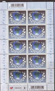 SUDAFRICA, 2000, AÑO DE LA PAZ, SG 1197, HOJA DE 10 sin montar o nunca montada, - Imagen 1 de 1