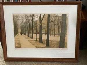 Harold Altman Allee Luxembourg 1980 Framed Lithograph Signed and Numbered 96/185 - Picture 1 of 6