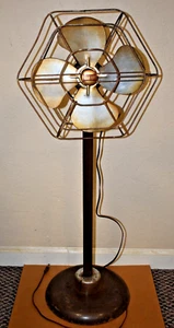 Vintage Kord PF-12X Extendable 38" - 59" Pedestal Fan 12" Blades Hexagon Cage - Picture 1 of 6