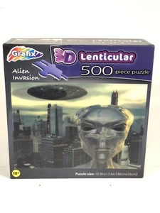 Alien Invasion 3D Lenticular 500 piece Jigsaw Puzzle from Grafix BNIB NEW - Picture 1 of 5