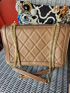 VALENTINA FIORE ~ Made in Italy LEATHER Crossbody or Shoulder Bag ~ Tan ~ EUC - Picture 1 of 5