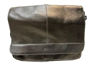 Kenneth Cole REACTION Satchel Business Messenger Leather Crossbody Laptop Bag - Picture 1 of 7