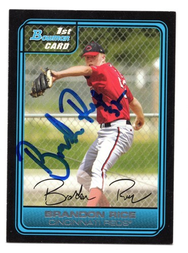 Brandon Rice Autograph On A 2006 Bowman DP - Cincinnati Reds | eBay