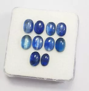11.15Ct Natural Oval Blue Kyanite Cabochon Calibrated Lot AAA Quality Gems 7x5MM - Picture 1 of 12
