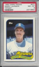 1989 Topps Traded Tiffany #57t Randy Johnson PSA 8 Mint