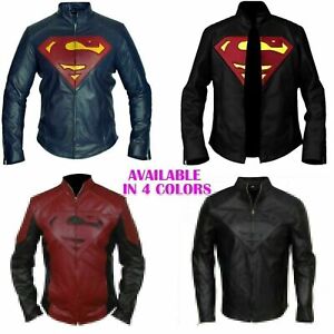 Superman Clark Kent Man of Steel Smallville and Lois Leather Black Jacket