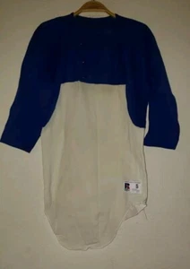 Vintage Russell athletisch blau weiß Nylonmischung Raglan Baseballshirt S Made in USA0 - Bild 1 von 3