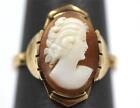 AUTHENTIC VINTAGE 10K SOLID GOLD FANCY DESIGN HAND CARVED CAMEO SIZE 6.25+ RING