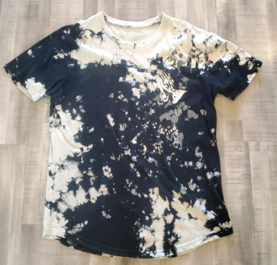 Camiseta Dikotomy Para Hombre Negra Tie Dye Med 100% Algodón Manga Corta Cuello Redondo Rosa Foto 1 de 4