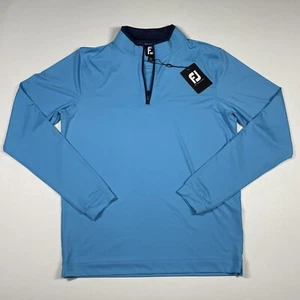 FootJoy 1/4 Zip Men’s Small Blue Midlayer Long Sleeve Pullover Performance NEW - Picture 1 of 12