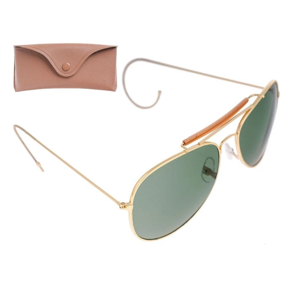 Occhiali Pilota Americano Tom Cruise con Custodia Marrone U.S. pilot sun glasses - Imagen 1 de 2