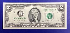 USA $2 Two Dollar Banknote AUNC Series 2009 Declaration of Independence 1776