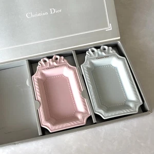 Christian Dior Soap Dish Trinket Pale Blue & Pink Tray ceramic ashtray - Picture 1 of 9