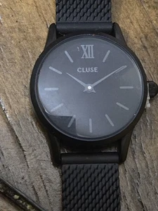 Cluse Women's Watch Minuit Quartz Black Leather Strap Black Dial Hands CL30008 - Picture 1 of 6