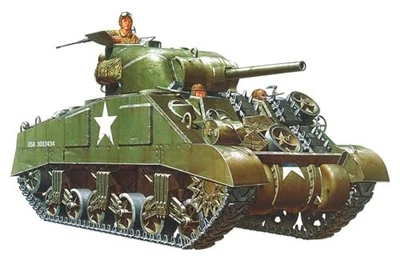 Figurine Tamiya 1/35 US Army M4 Sherman Tank prima produzione seconda guerra ... - Immagine 1 di 4
