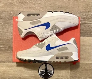 Nike Air Max 90 'Summit White Racer Blue’ College Grey DM0029-110 Men's Size 10 - Photo 1 sur 12