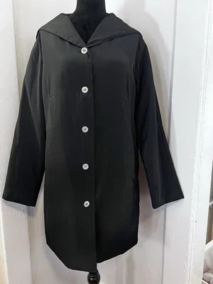 Gabardina J.Jill para mujer talla pequeña aislada chaqueta de longitud media ropa exterior NEGRA Foto 1 de 4