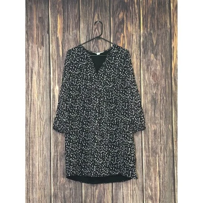 Vestido Diane von Furstenberg Mujer 10 Negro Estampado Abstracto Cuello en V Midi Elegante Foto 1 de 4