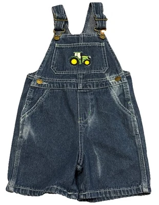 John Deere ребенка ясельного возраста джинсовой ткани нагрудник комбинезон логотип размер 4T шорты страны трактор мальчиков - Изображение 1 из 4