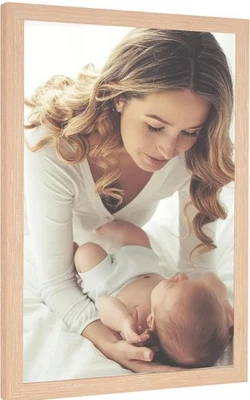 Póster fotográfico rústico de granja marco marrón grano madera natural 24x30 Foto 1 de 2