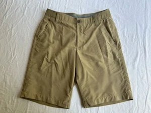 Under Armour Heat Gear Shorts Mens 30 Khaki Flat Front Chino Golf SEE PHOTOS - Picture 1 of 7