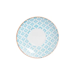 Hand-Printed Cappuccino Saucer Japanese Porcelain Tea Coffee Cups 14.5cm Blue - Picture 1 of 6