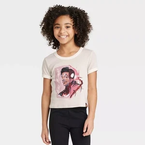 Girls' Marvel Spider-Man: Miles Morales x Nikkolas Smith Cropped Top Beige - Picture 1 of 3