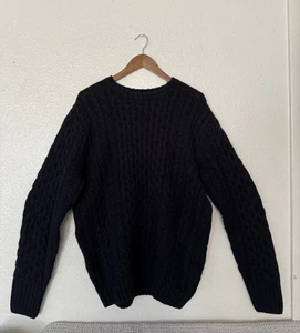 Brandy Melville Pullover Damen Größe XL dunkelblau Wollpullover Zopfmuster - Bild 1 von 5