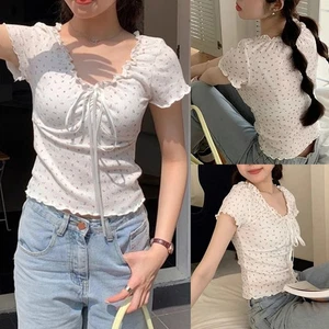Lace Up Style Womens Casual Top Perfectly Suited to Warm Weather Outings - Picture 1 of 14