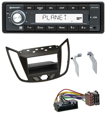 Continental USB MP3 AUX 1DIN Autoradio für Ford C-Max / Kuga - dunkelbraun - Bild 1 von 4