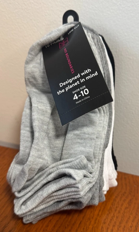 Женские носки низкого покроя No Boundaries — 10 пар, размер 4–10 - Изображение 1 из 2